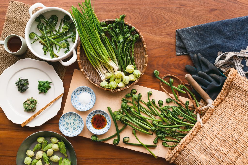 Spring ingredients in YUKIGUNI, Japan